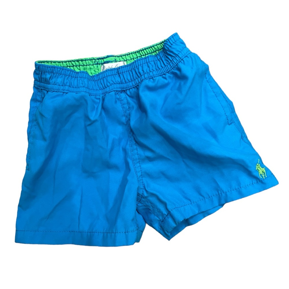 Ralph Lauren Teal Baby Boy’s Swim Trunks Hawaiian Twill Boxer Swimwear